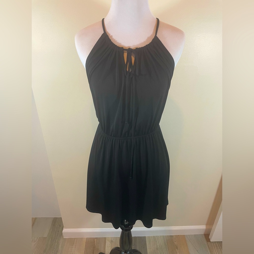 Bar III halter asymmetrical drape dress